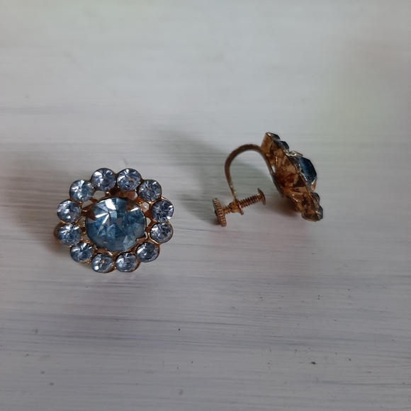 Vintage blue earrings - Picture 3 of 4